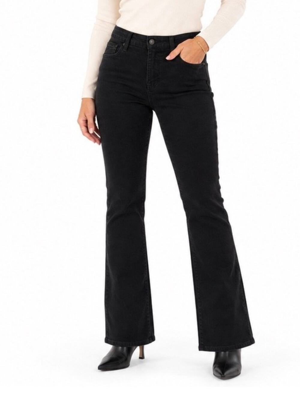 NYDJ Jeans Women's SZ 14 NWT Barbara Bootcut Black Lift Tuck Stretch Denim
